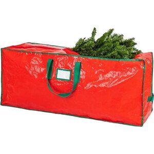Red Christmas Tree Storage Bag‎ Stores 9 Foot Artificial Holiday Tree